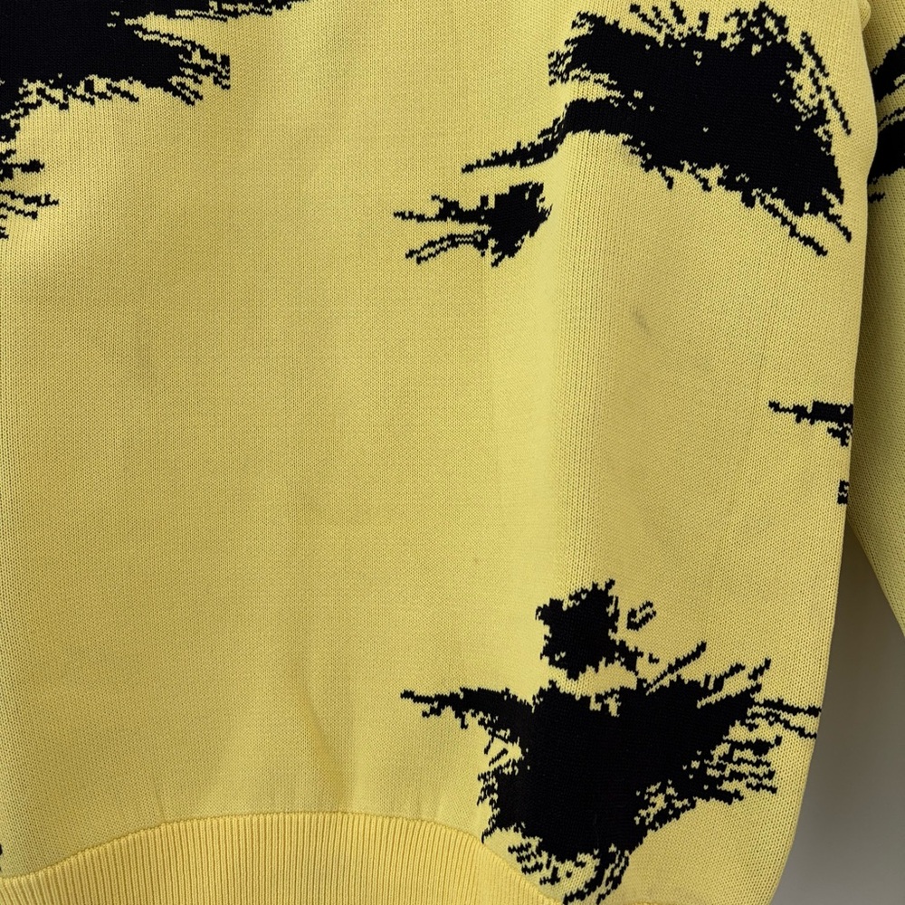 NWOT Acne Studio Style Yellow Ink Splatter Splash  Sweater S - Picture 4 of 13